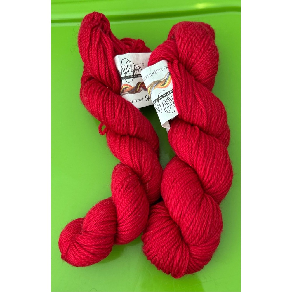Cascade‎ Yarns 220 Superwash Sport Red Wool Yarn Lot of 2 Color 809